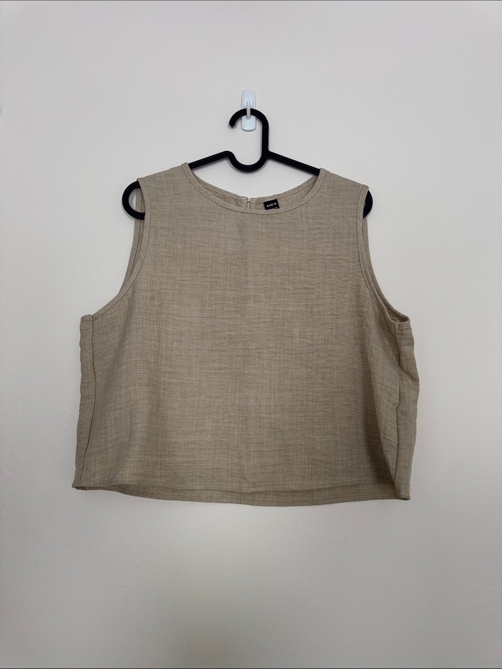 SHEIN Boxy Sleeveless Tank Top in Beige